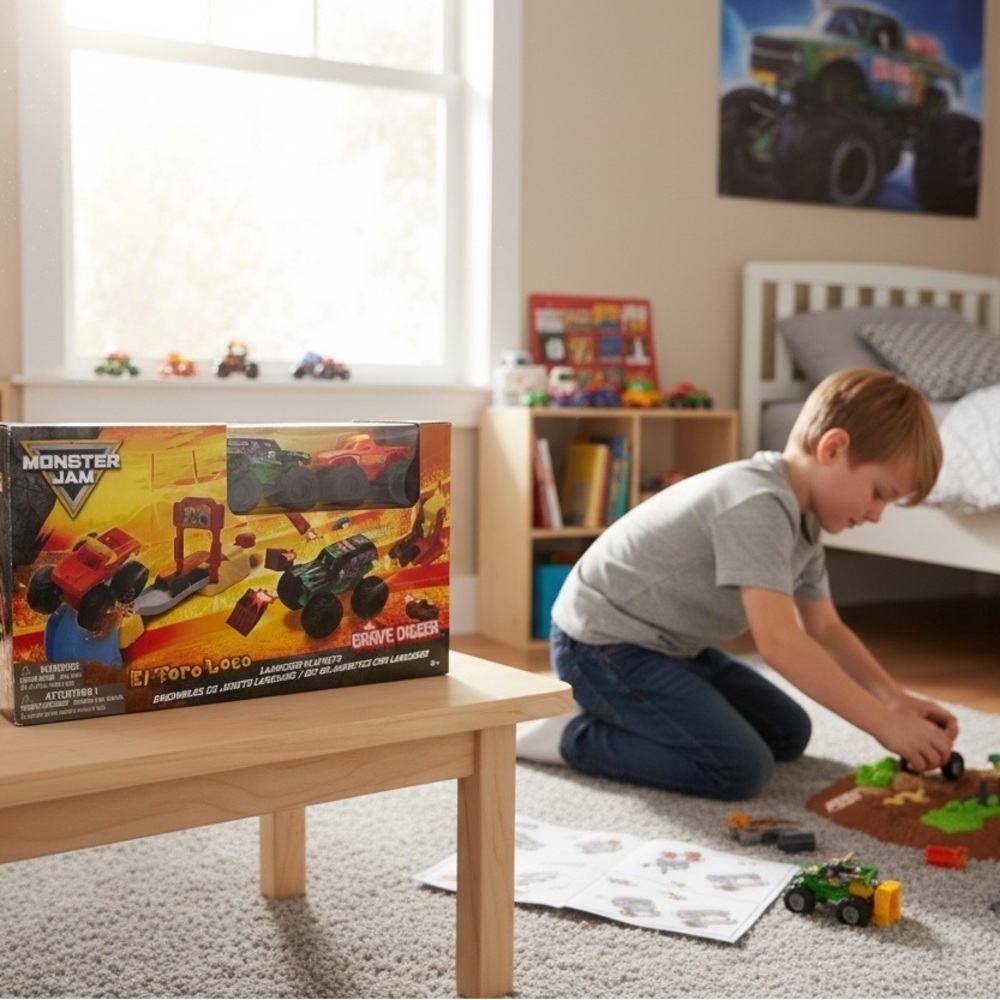 Monster Jam Launcher Trucks El Toro Loco & Grave Digger Playset Spin Master